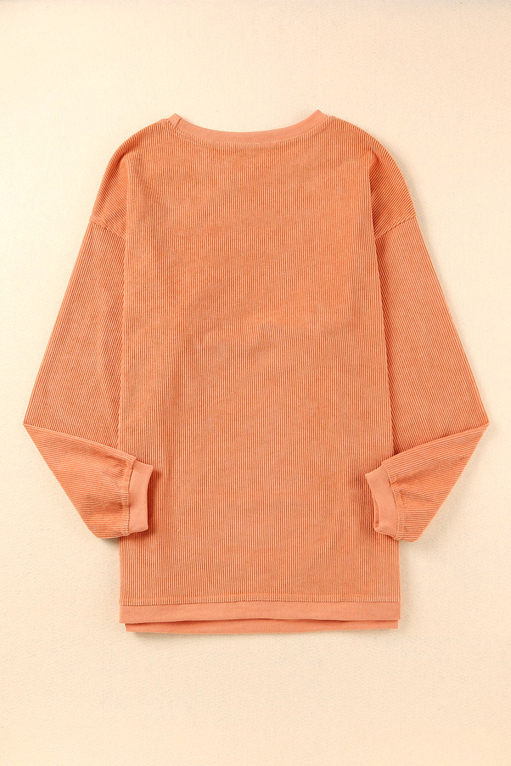 Grass Green Rib Knit Drop Shoulder Oversized Sweatshirt