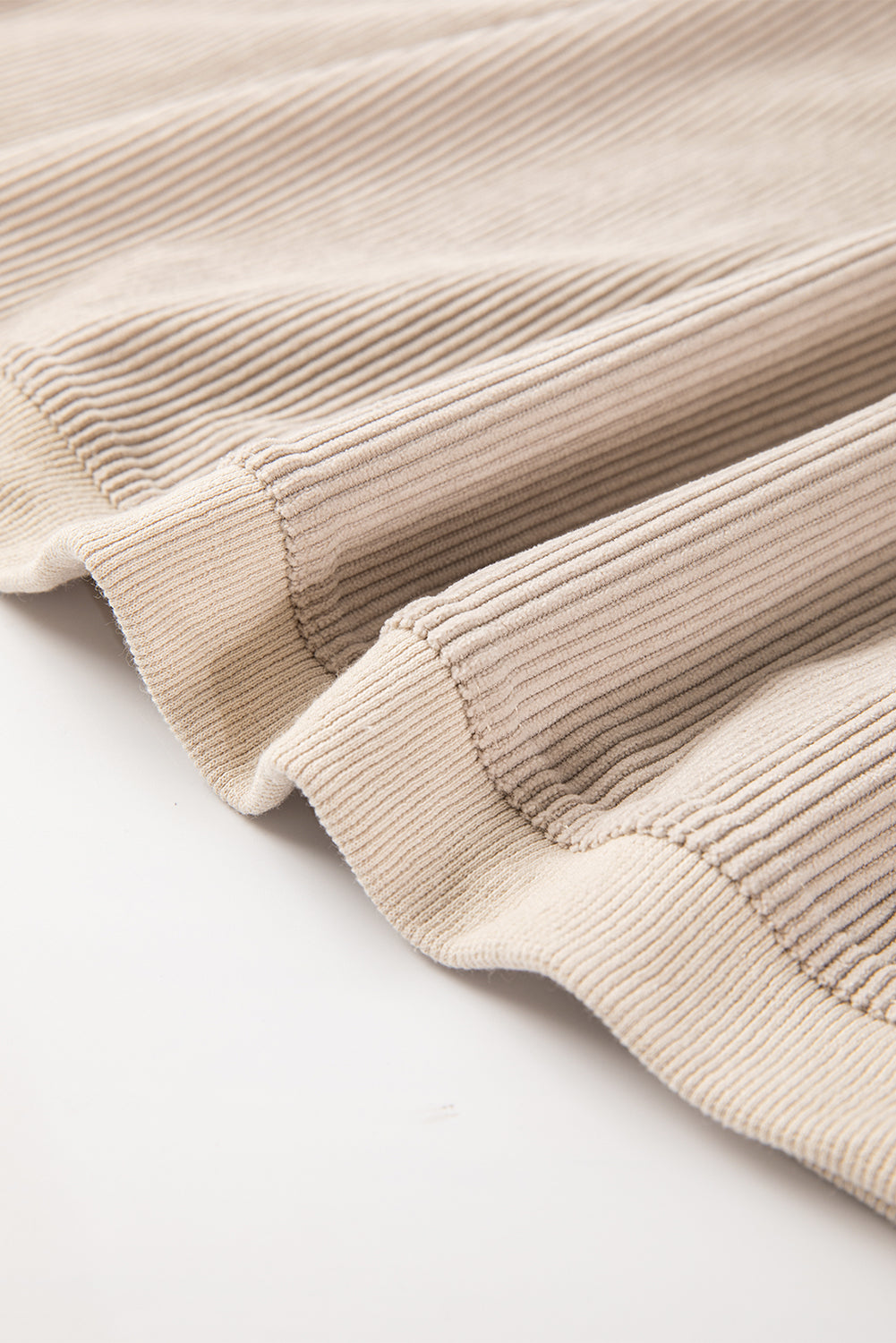 Grass Green Rib Knit Drop Shoulder Oversized Sweatshirt