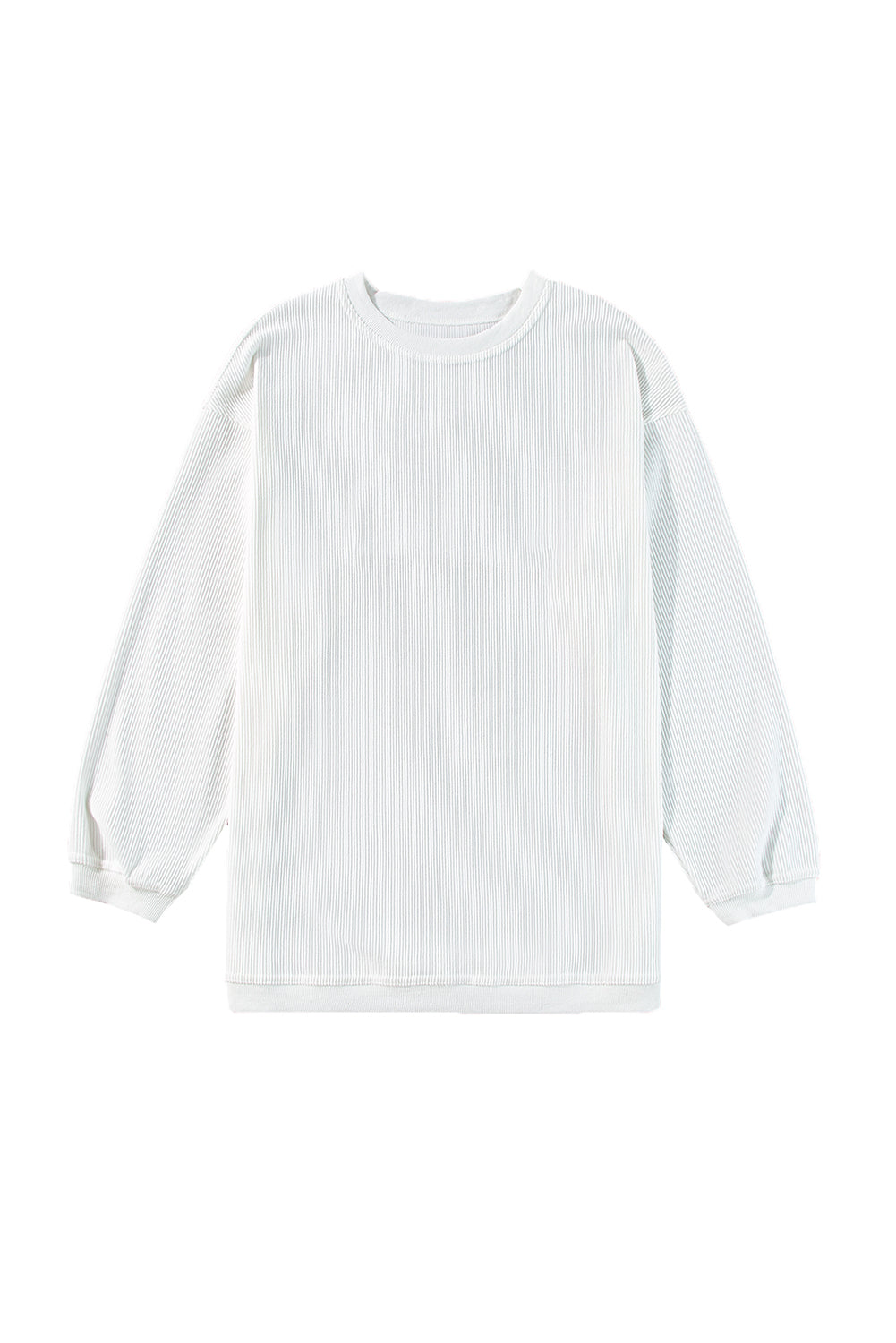 Grass Green Rib Knit Drop Shoulder Oversized Sweatshirt