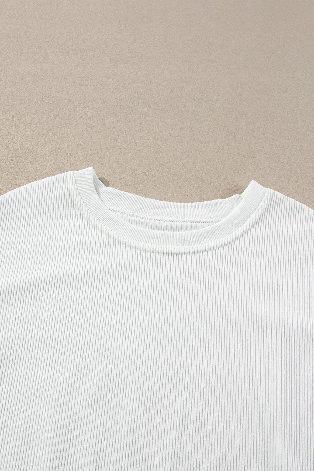 Grass Green Rib Knit Drop Shoulder Oversized Sweatshirt