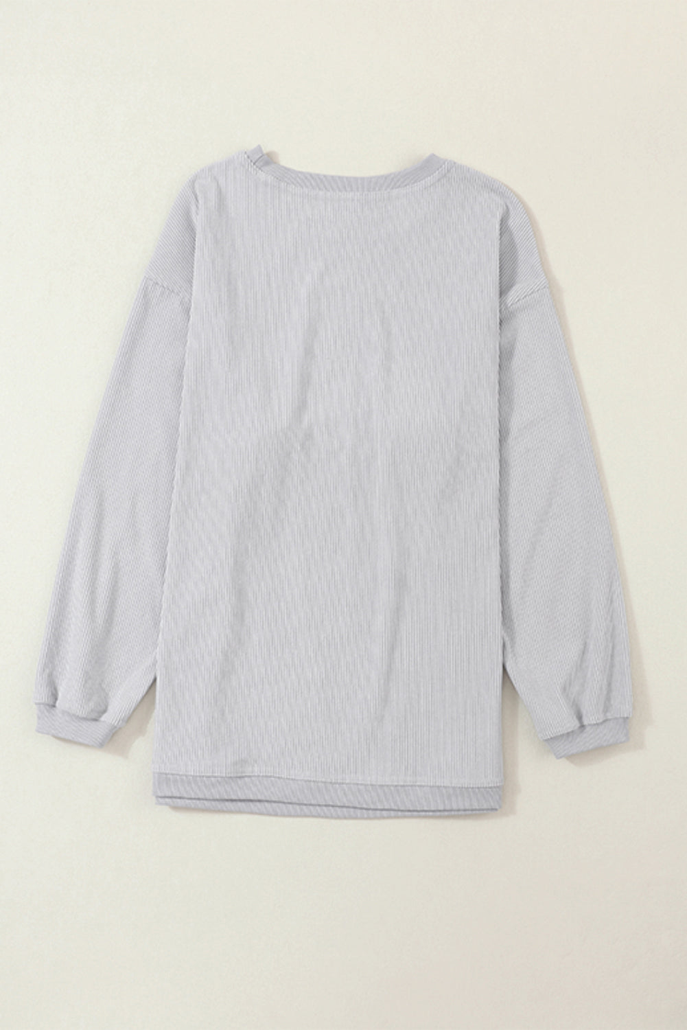 Grass Green Rib Knit Drop Shoulder Oversized Sweatshirt
