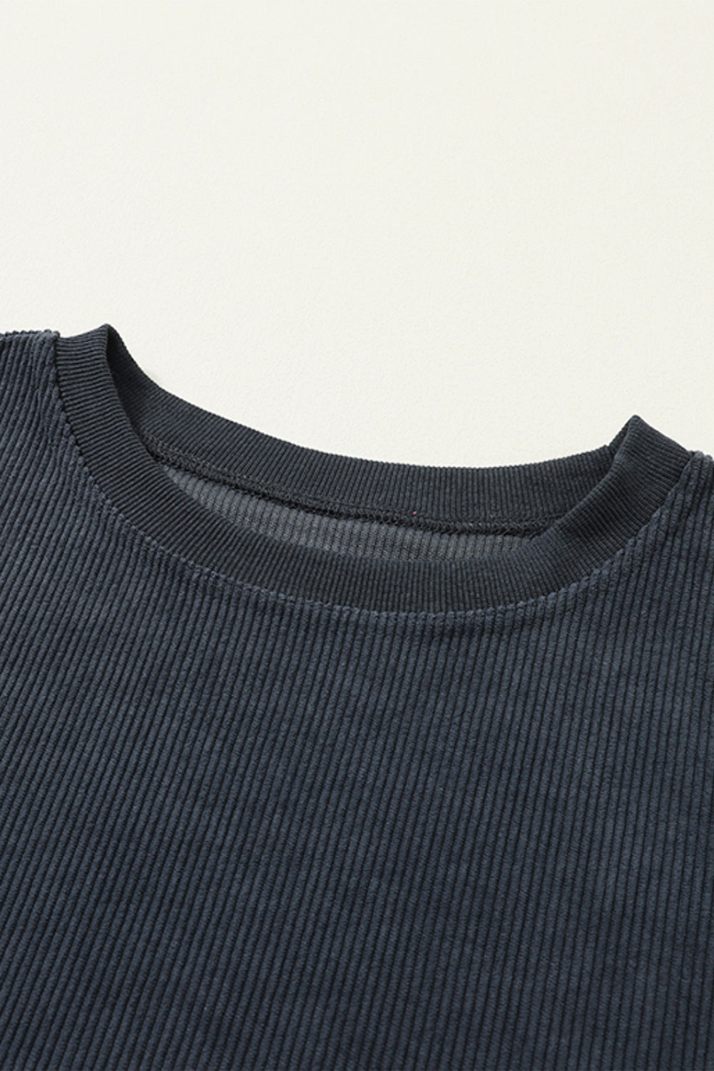 Grass Green Rib Knit Drop Shoulder Oversized Sweatshirt