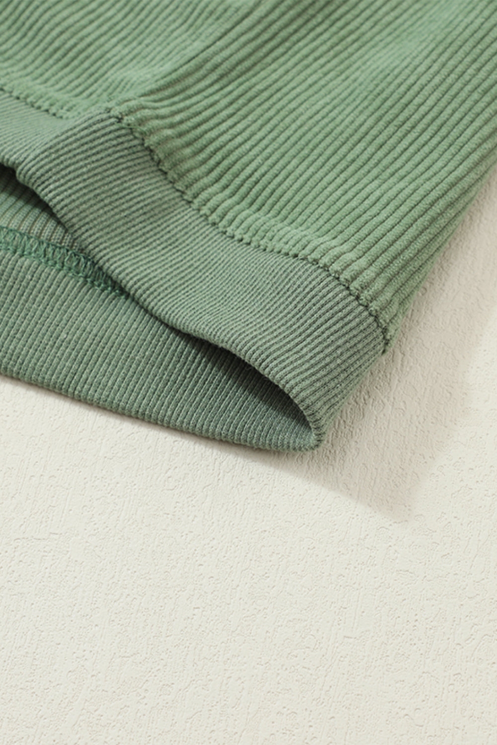 Grass Green Rib Knit Drop Shoulder Oversized Sweatshirt