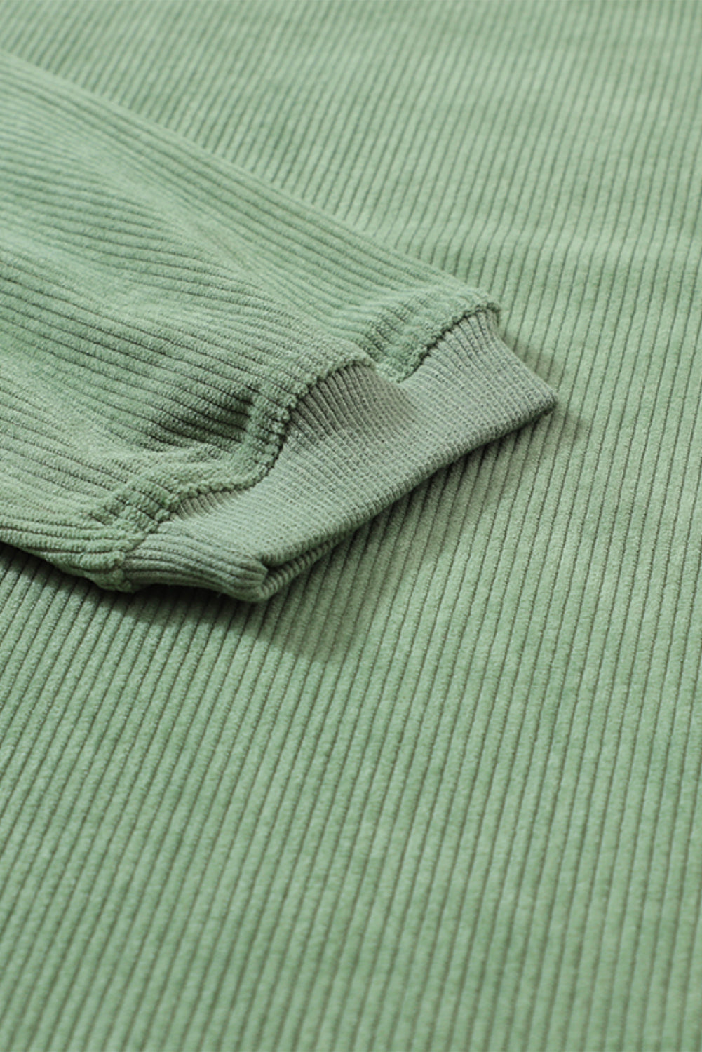 Grass Green Rib Knit Drop Shoulder Oversized Sweatshirt