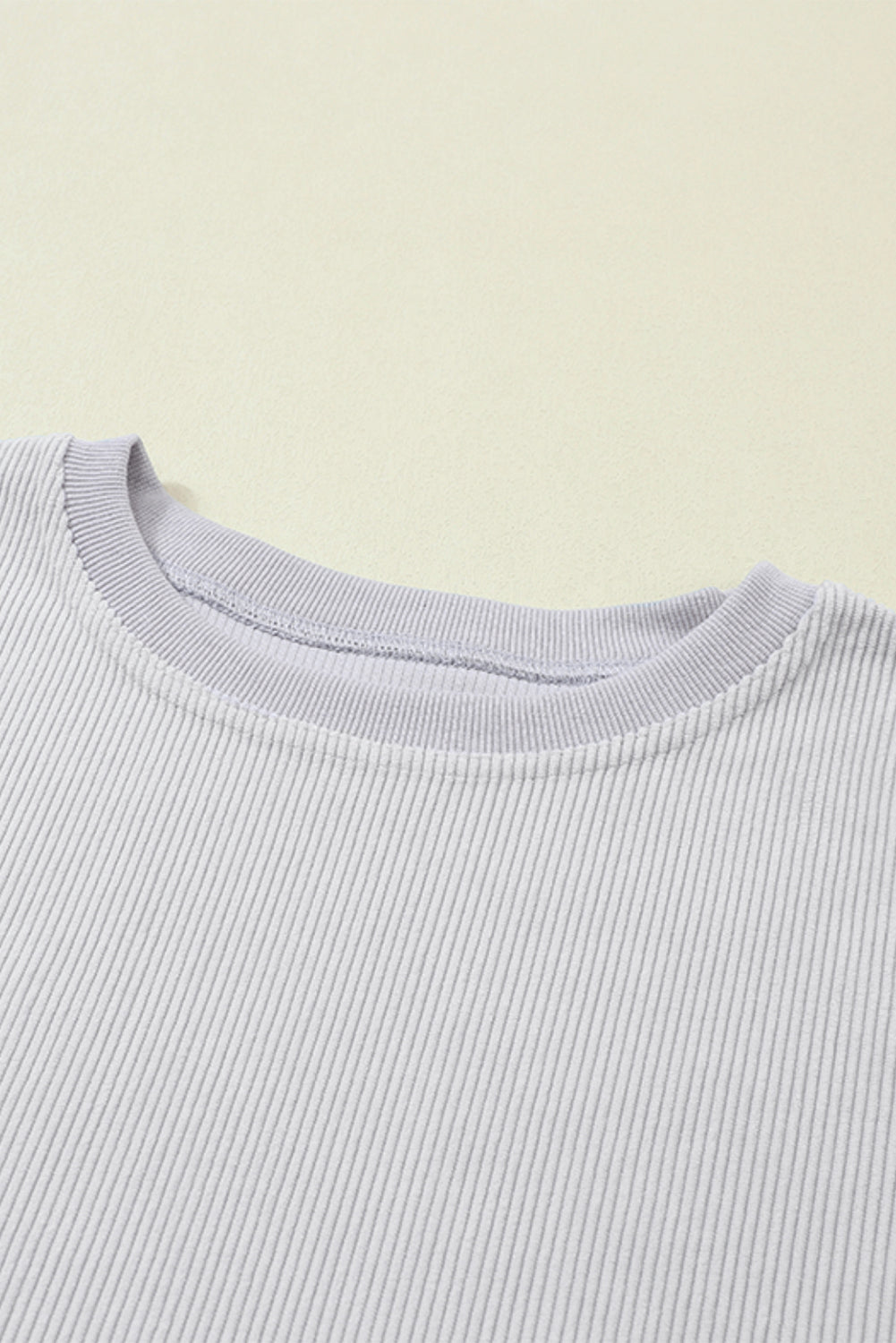 Grass Green Rib Knit Drop Shoulder Oversized Sweatshirt