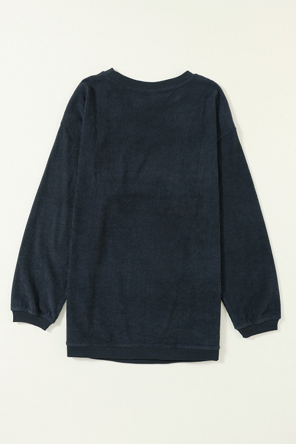Grass Green Rib Knit Drop Shoulder Oversized Sweatshirt