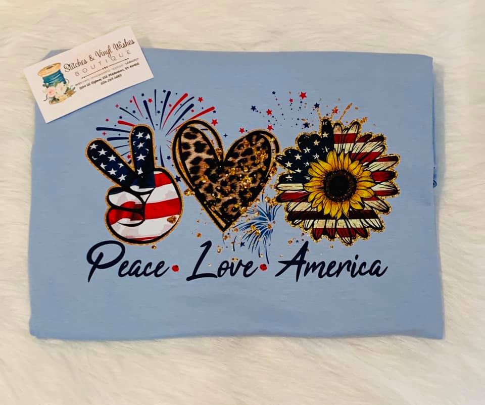 Peace Love America Short Sleeve