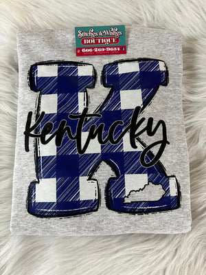Kentucky Royal Blue and White Plaid