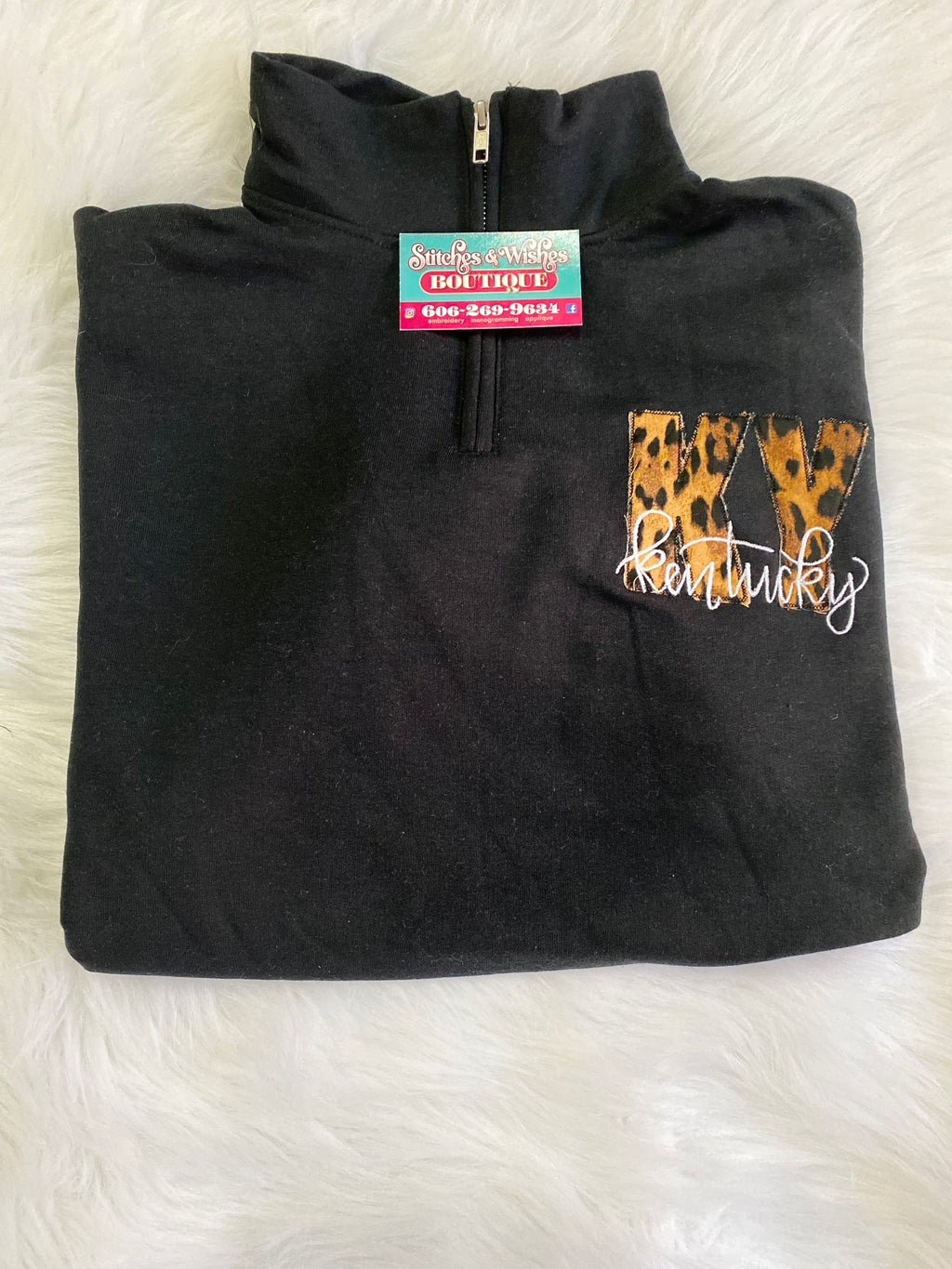 1/4 Zip KY Cheetah Sweatshirt