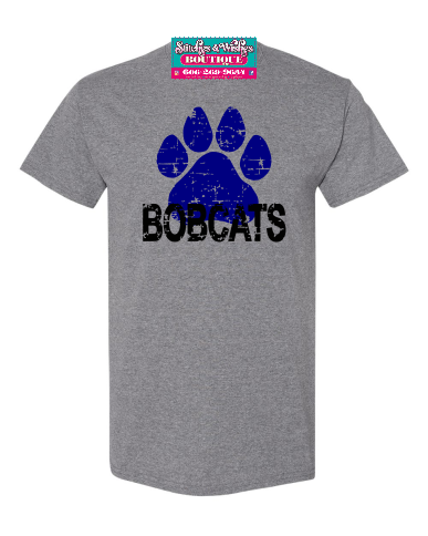 Bobcats with Paw Print distressed