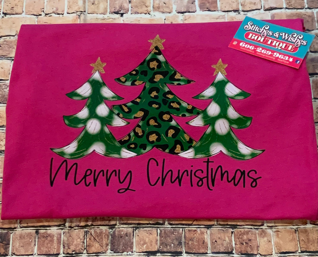 Merry Christmas with Green Trees