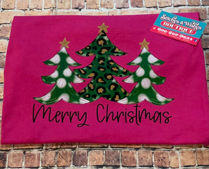 Merry Christmas with Green Trees