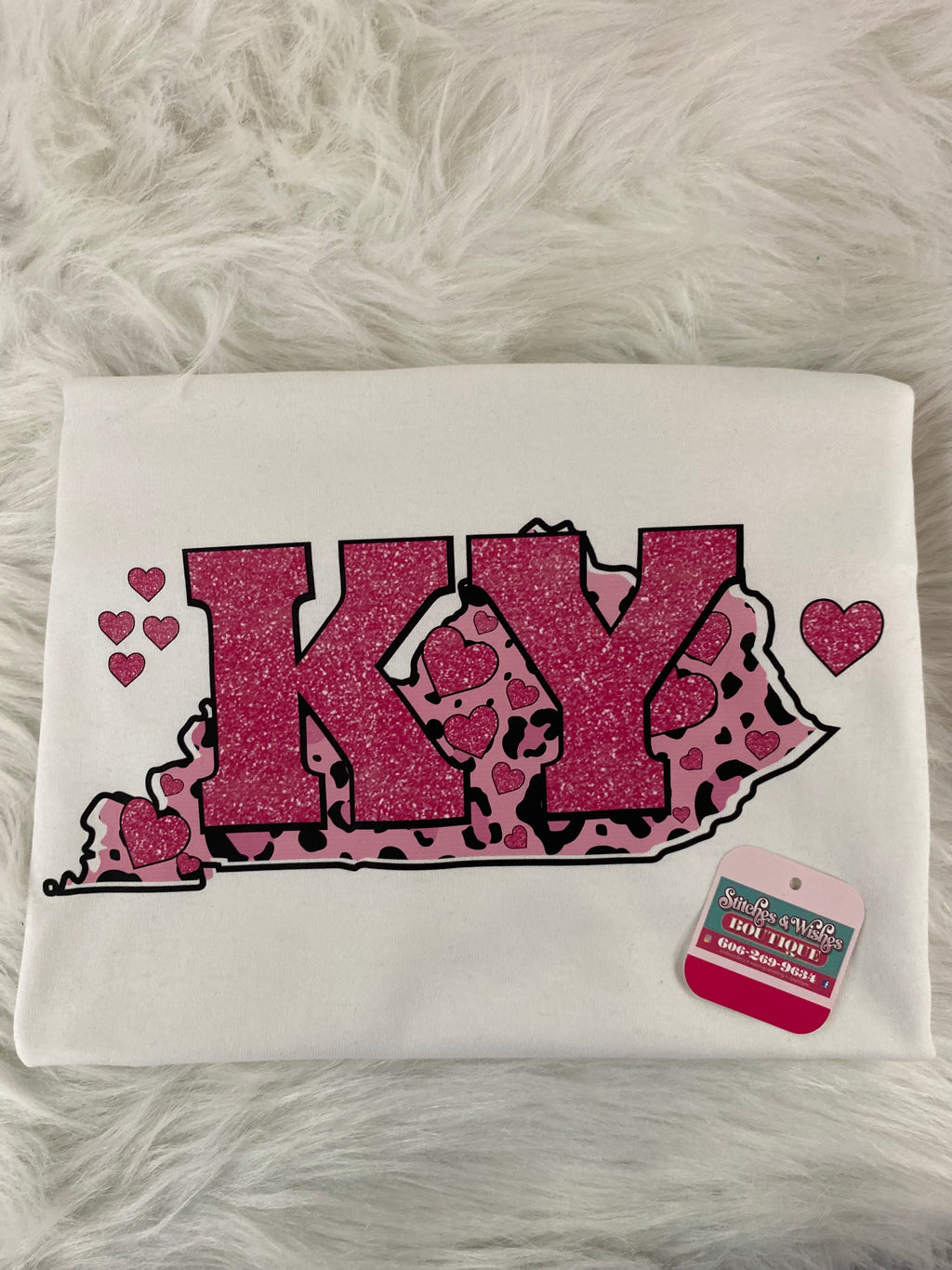 Kentucky with KY and Pink hearts