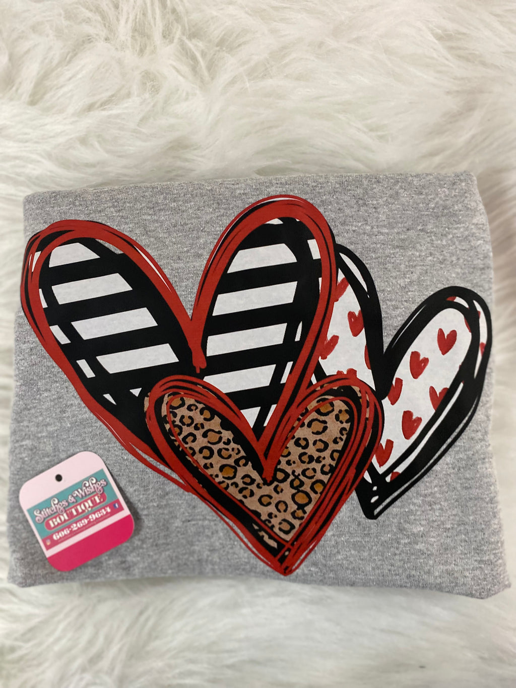 Triple Hearts Cheetah, Stripes, and Hearts