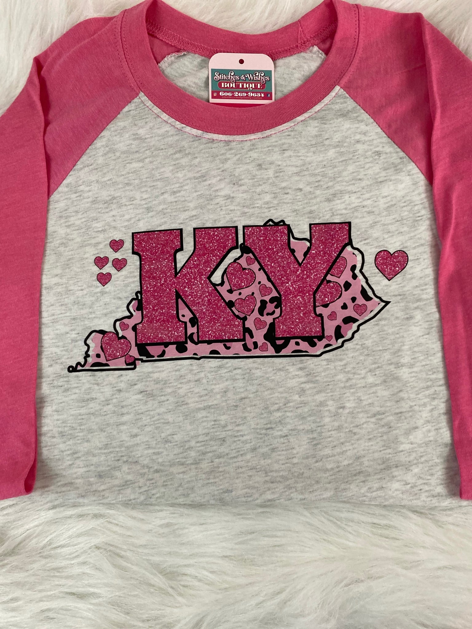 Kentucky with KY and Pink hearts
