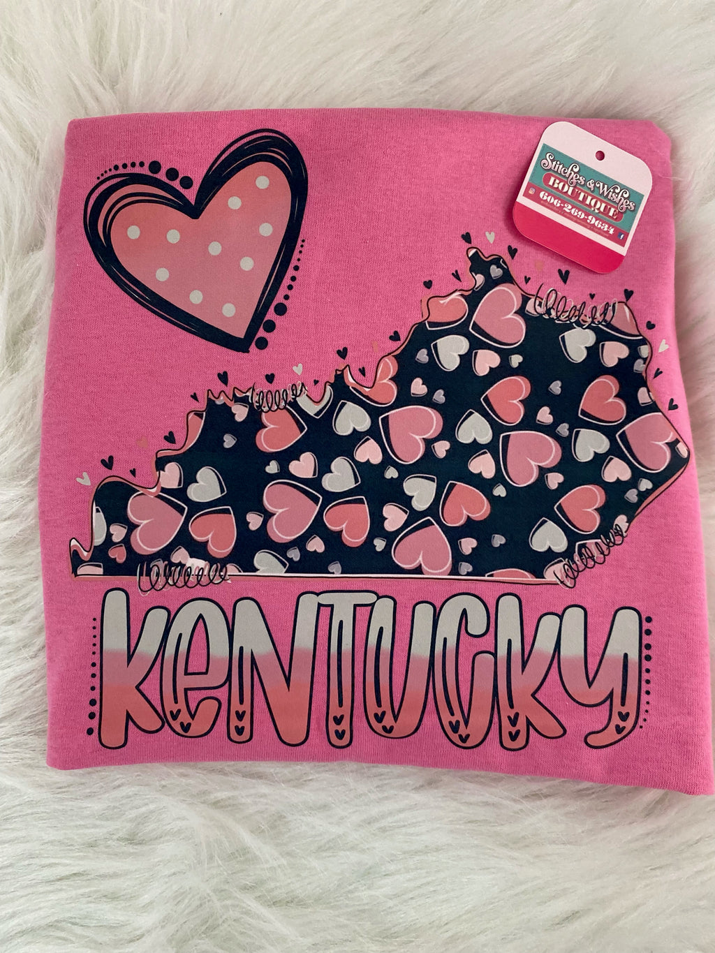 Kentucky with navy, pink, and mint