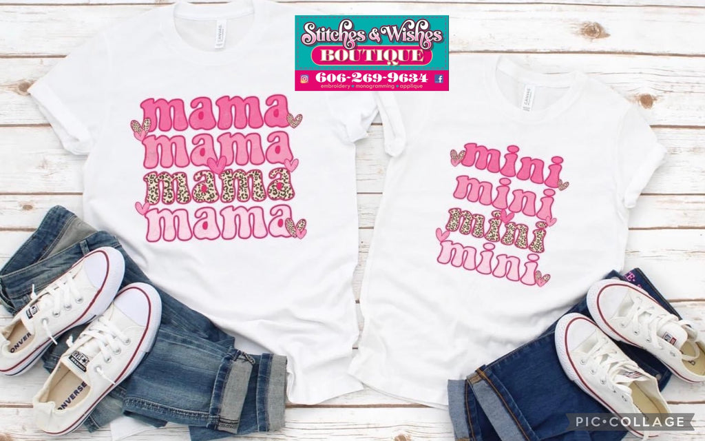 Mama & Mini with hearts t-shirt