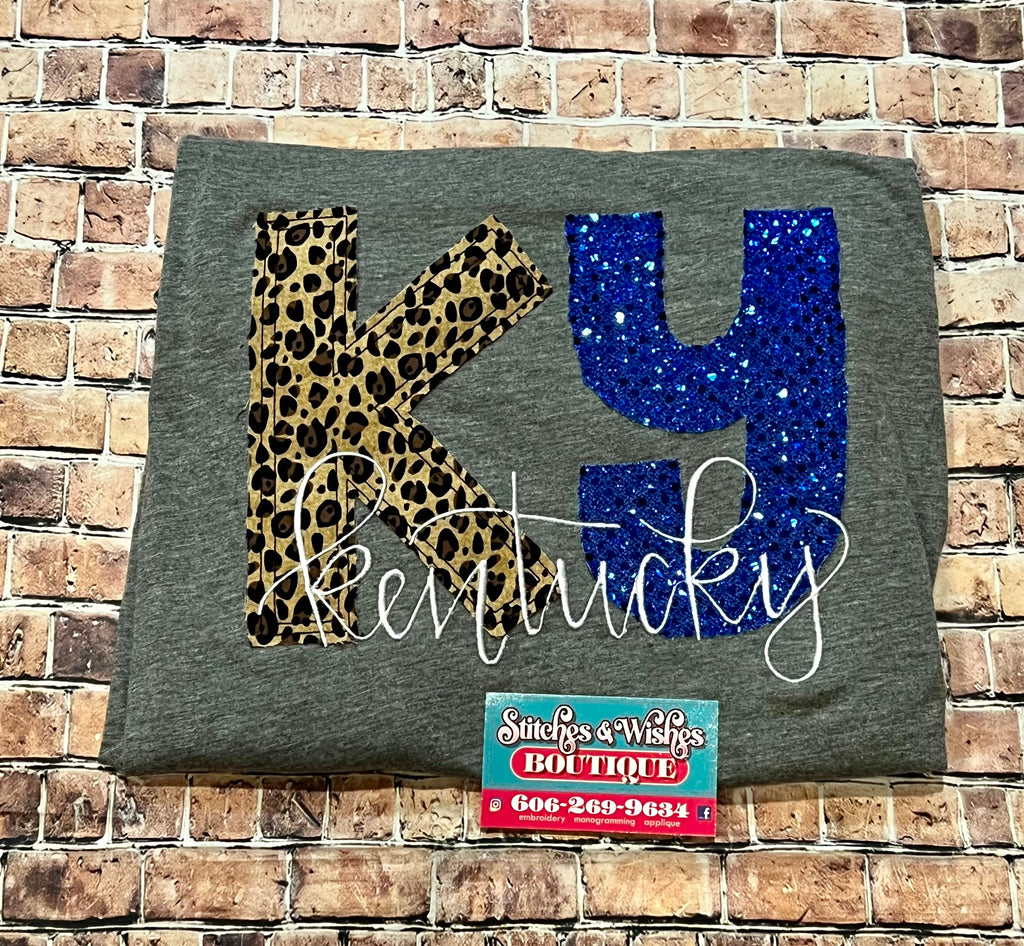 KY Cheeth and Blue Sequence Embroidery