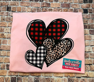 Plaid Hearts Valentine's Day T-Shirt