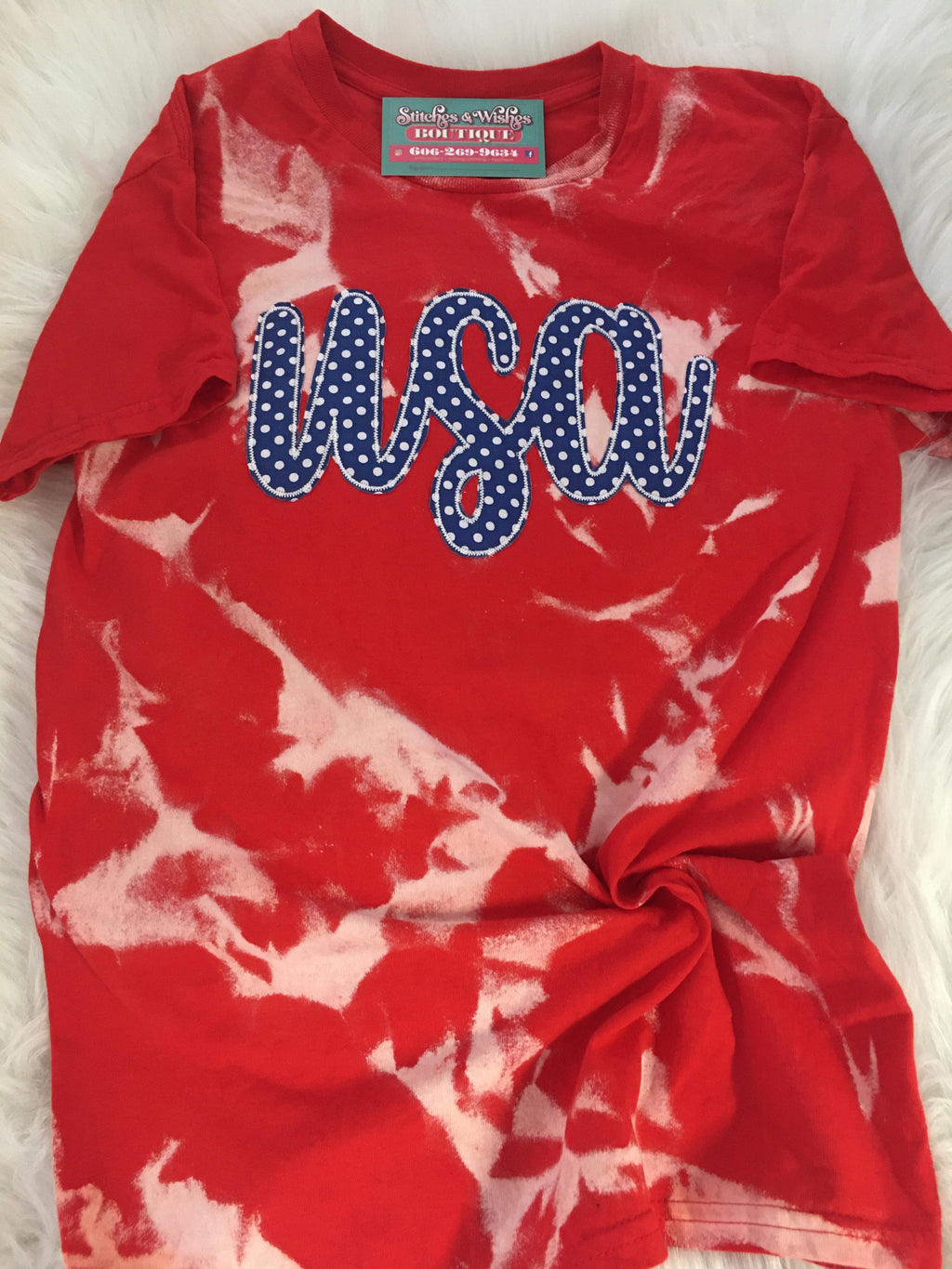 USA Bleached Applique Shirt