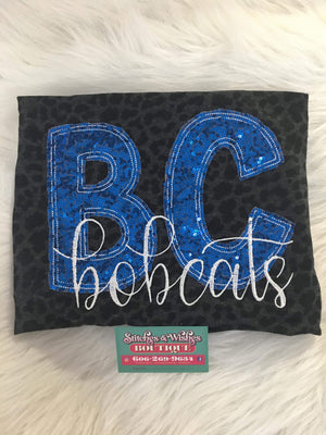 BC Bobcats black cheetah applique