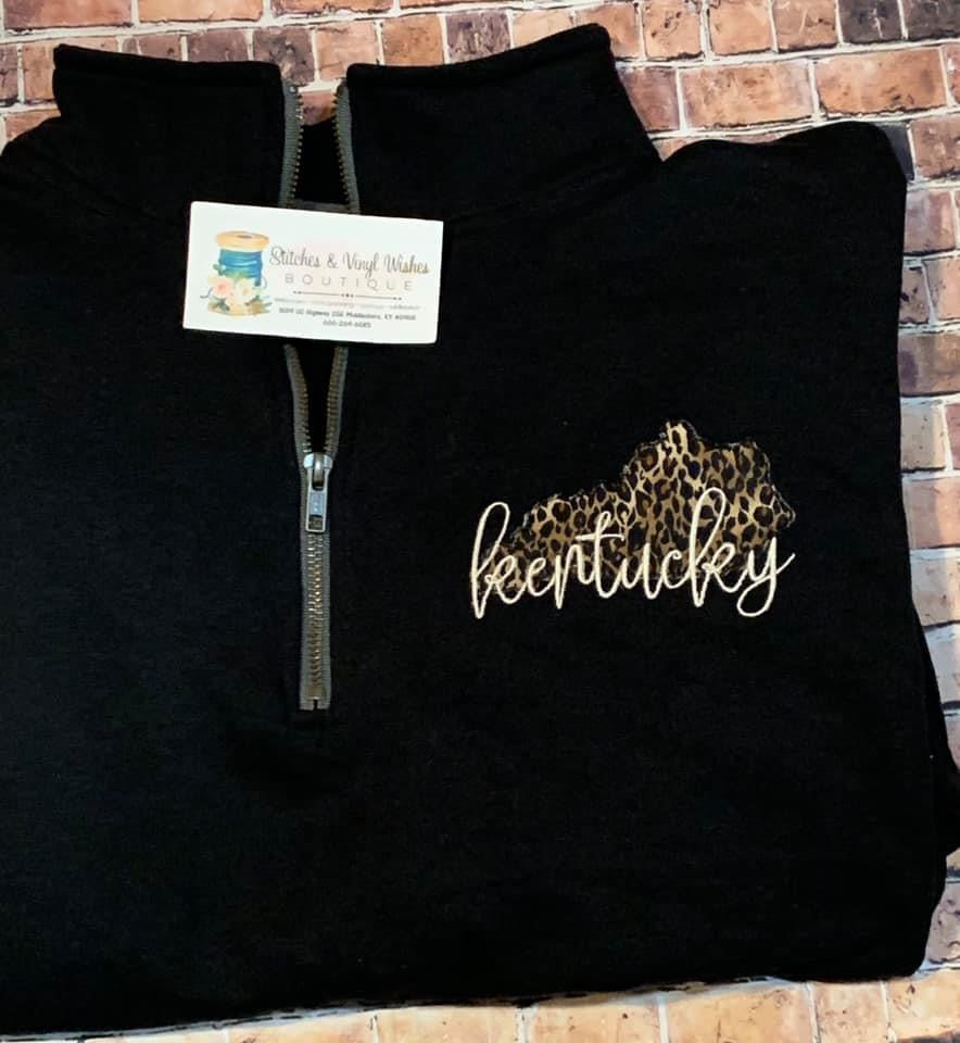 Kentucky Cheetah 1/4 Zip Sweatshirt