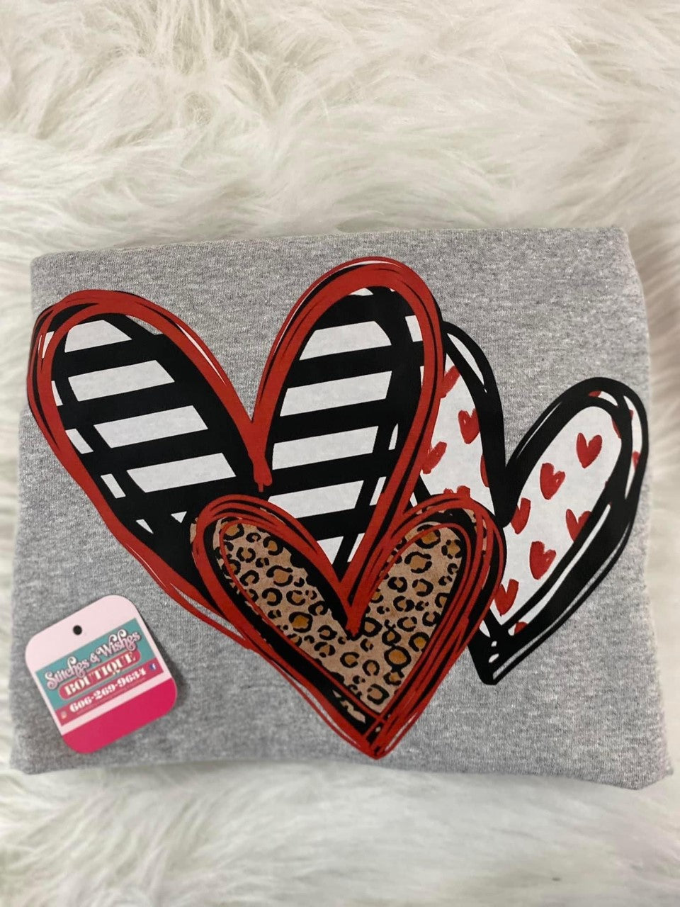 Striped, Heart, and Chetah Hearts Short Sleeve